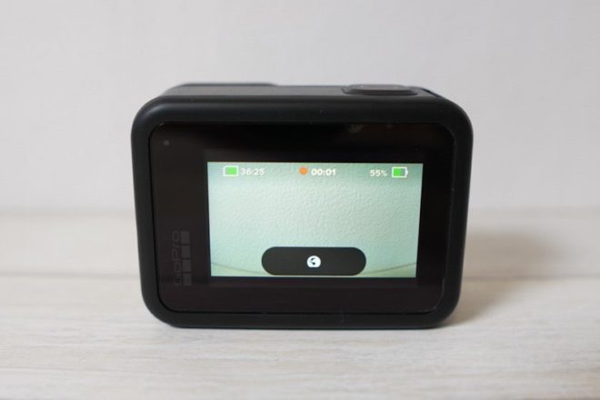 GoPro HERO8 BlackのTimeWarp中の背面モニター