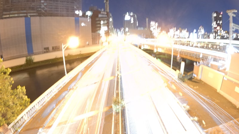 GoPro HERO11で撮影した車のライトの軌跡