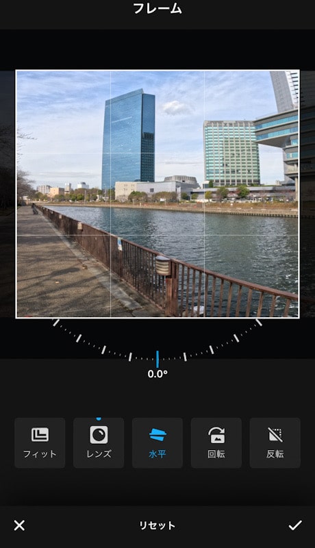 GoProのアプリ「Quick」の編集画面
